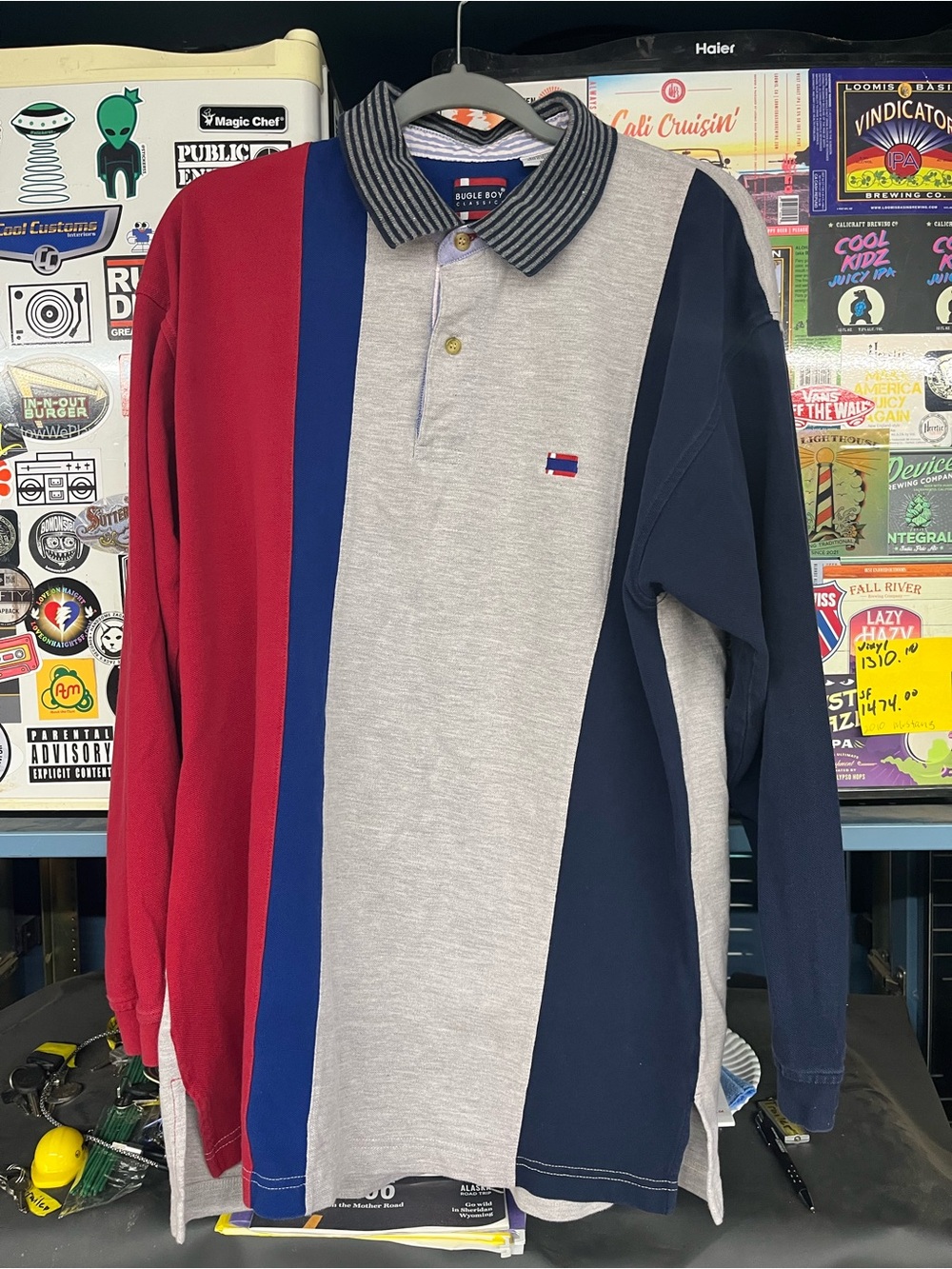 Vintage Bugle Boy Polo Rugby Long Sleeve Shirt